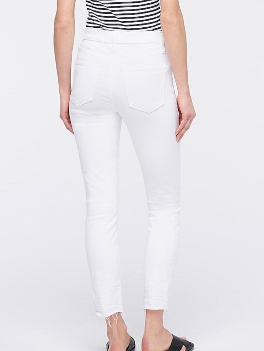 J.Crew Factory 10” High Rise Skinny Jeans White Raw Hem Stretch Denim 28 - Picture 2 of 8